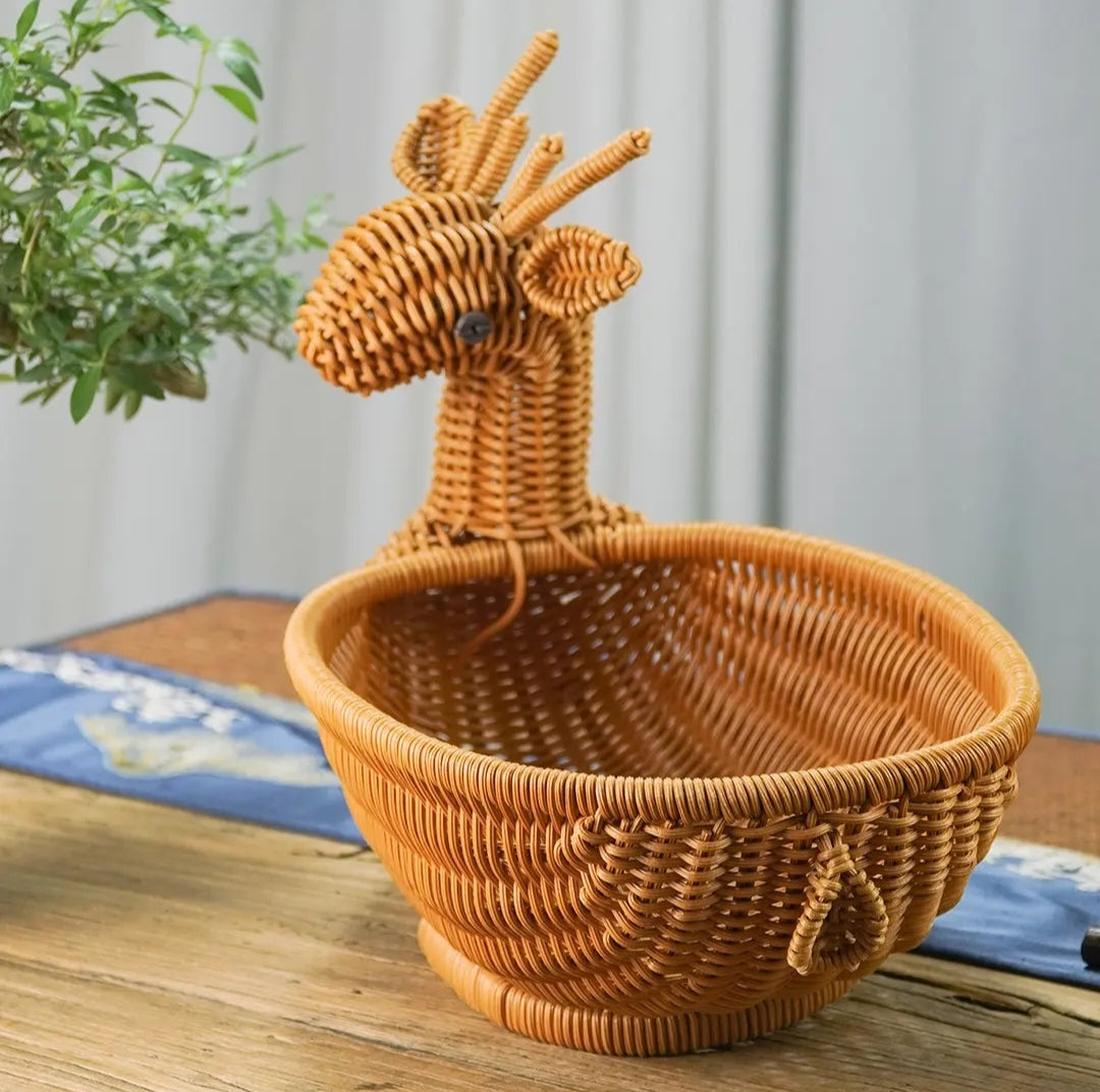 Giraffe Woven Fruit Basket