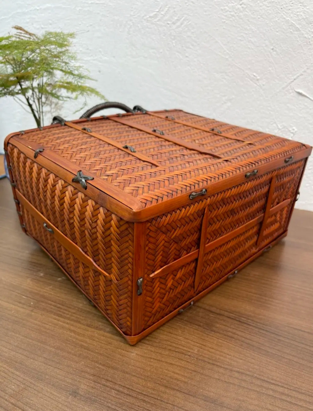Bamboo Woven Tote with Tassel