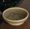 Hand-Woven Bamboo Sieve "Fu Lu Man Tang" Storage Basket