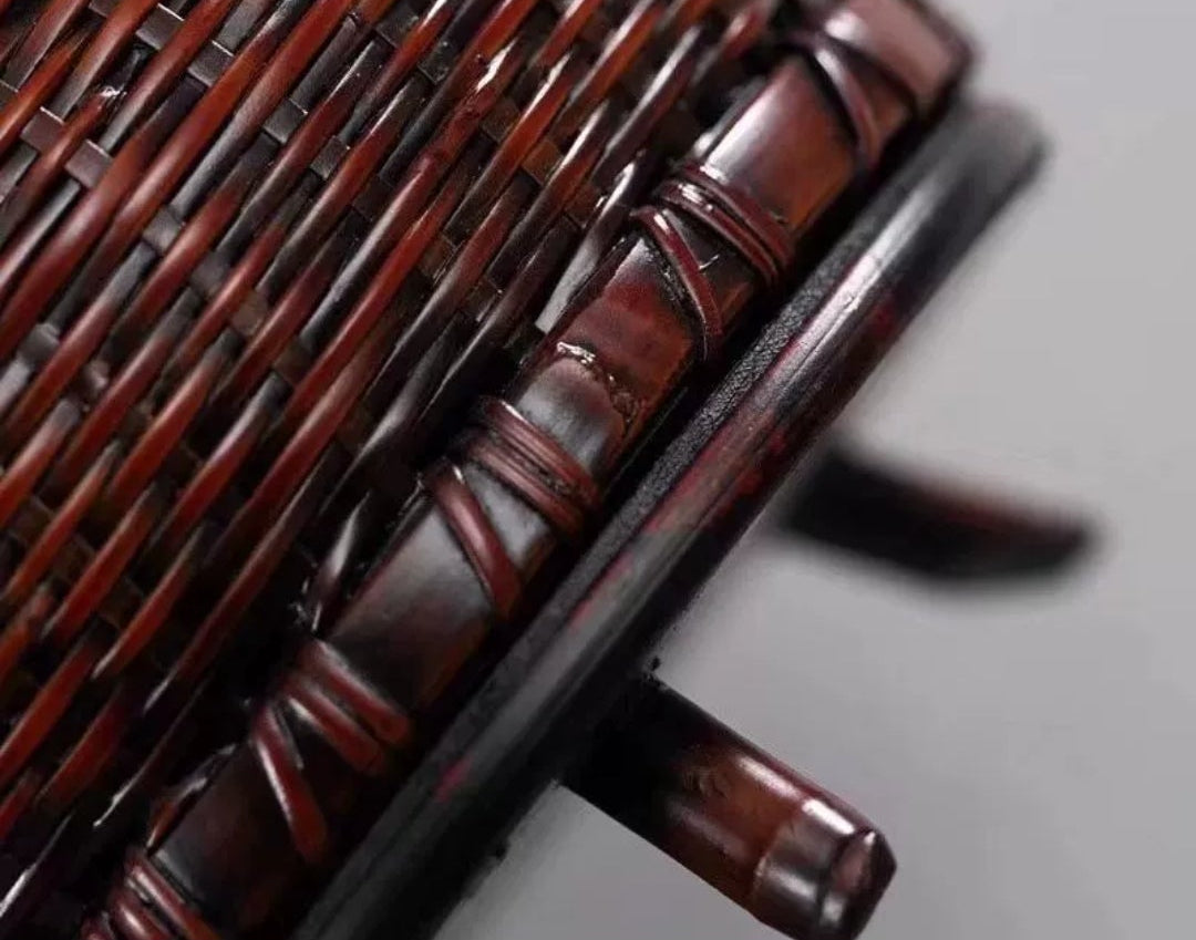 Bamboo Woven Zen Incense Burner – Handcrafted Moso Bamboo Cylinder Decor