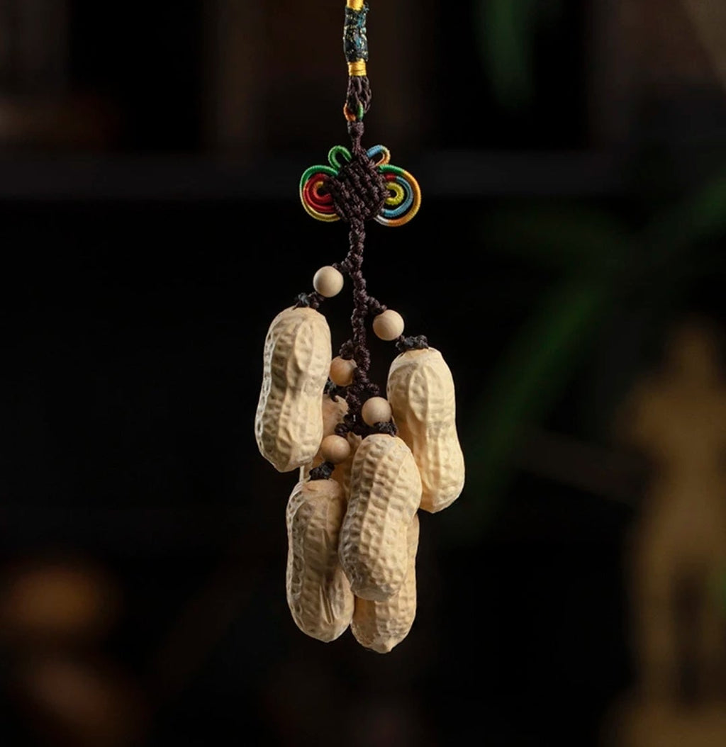 Carved Boxwood Peanut Beads | Traditional Chinese Good Luck Charm