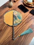 Handcrafted Silk Round Palace Fan | Magnolia & Plum Blossom | Chinese Court Fan