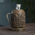 Handwoven Purple & Jade Bamboo Kettle | Copper-Lined Hot Water Carafe