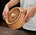 Handwoven Rattan Hollow Treasure Box