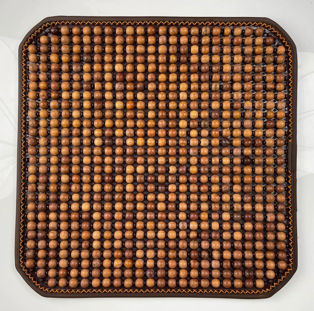 Myanmar Rosewood Car Seat Cushion | 666 Natural Wood Beads | Massage & Cooling