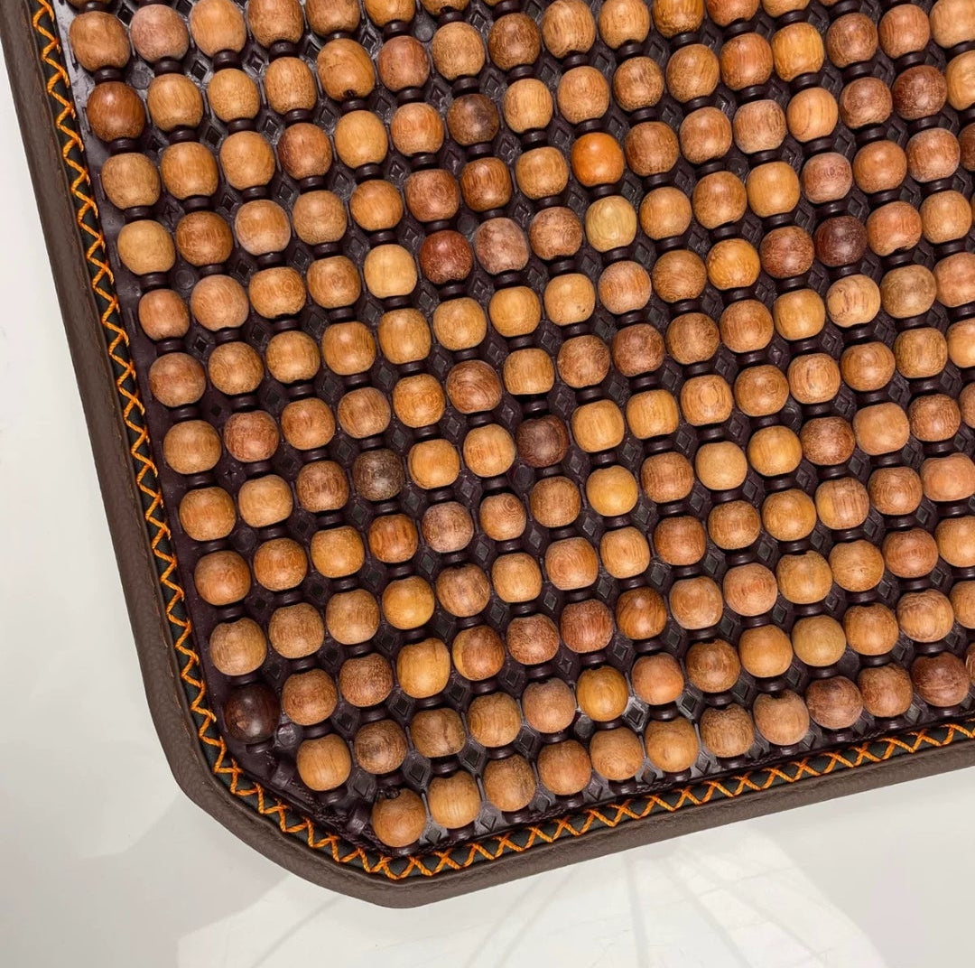Myanmar Rosewood Car Seat Cushion | 666 Natural Wood Beads | Massage & Cooling