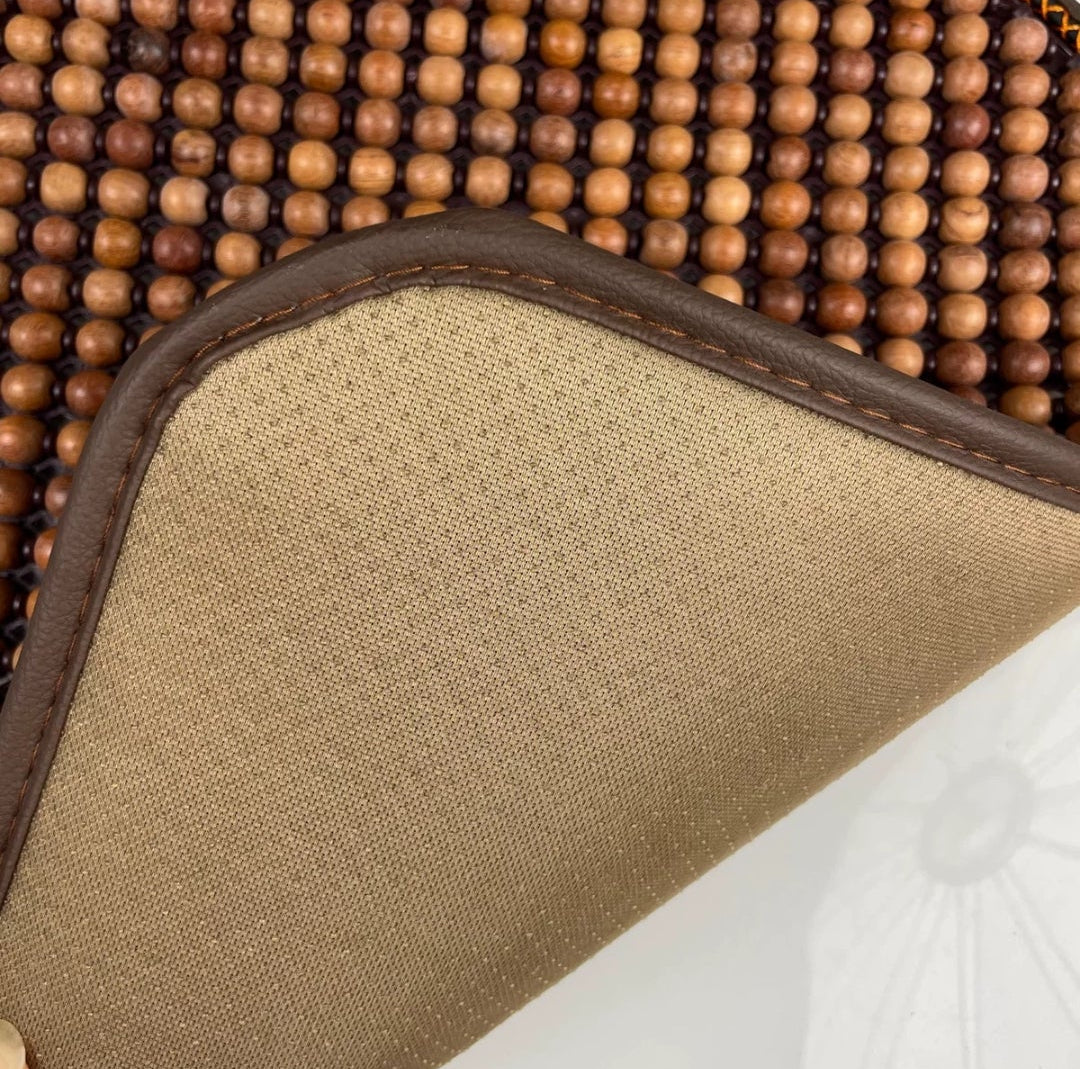 Myanmar Rosewood Car Seat Cushion | 666 Natural Wood Beads | Massage & Cooling