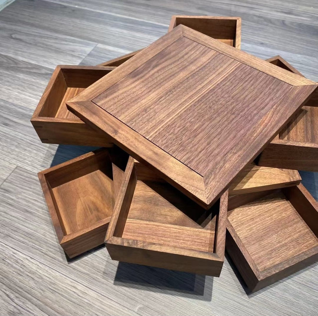 North American Black Walnut Luban Puzzle Box | Secret Mechanism Storage Box