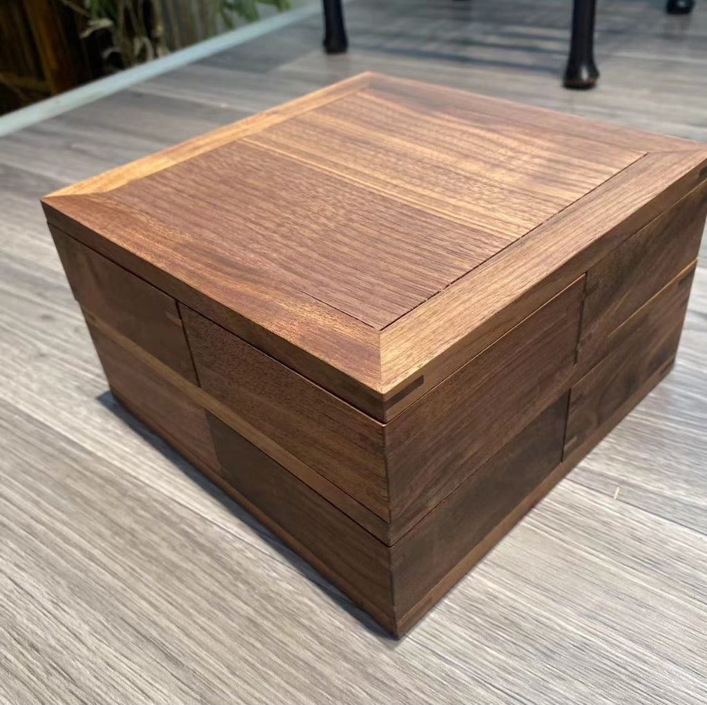 North American Black Walnut Luban Puzzle Box | Secret Mechanism Storage Box