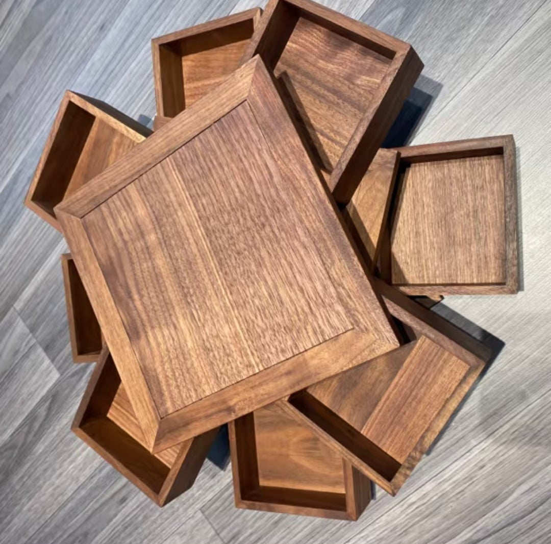 North American Black Walnut Luban Puzzle Box | Secret Mechanism Storage Box