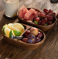 Handcrafted Walnut Two-Compartment Fruit & Snack Tray | Natural Wood Serving Dish