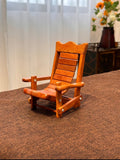 Myanmar Rosewood Miniature Folding Beach Chair Phone Stand | Handcrafted Wood Desk Accessory