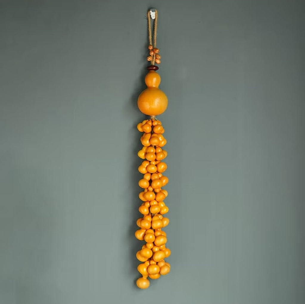 Natural Handcrafted Gourd Cascade Wall Hanging | Chinese Lucky Charm Home Decor