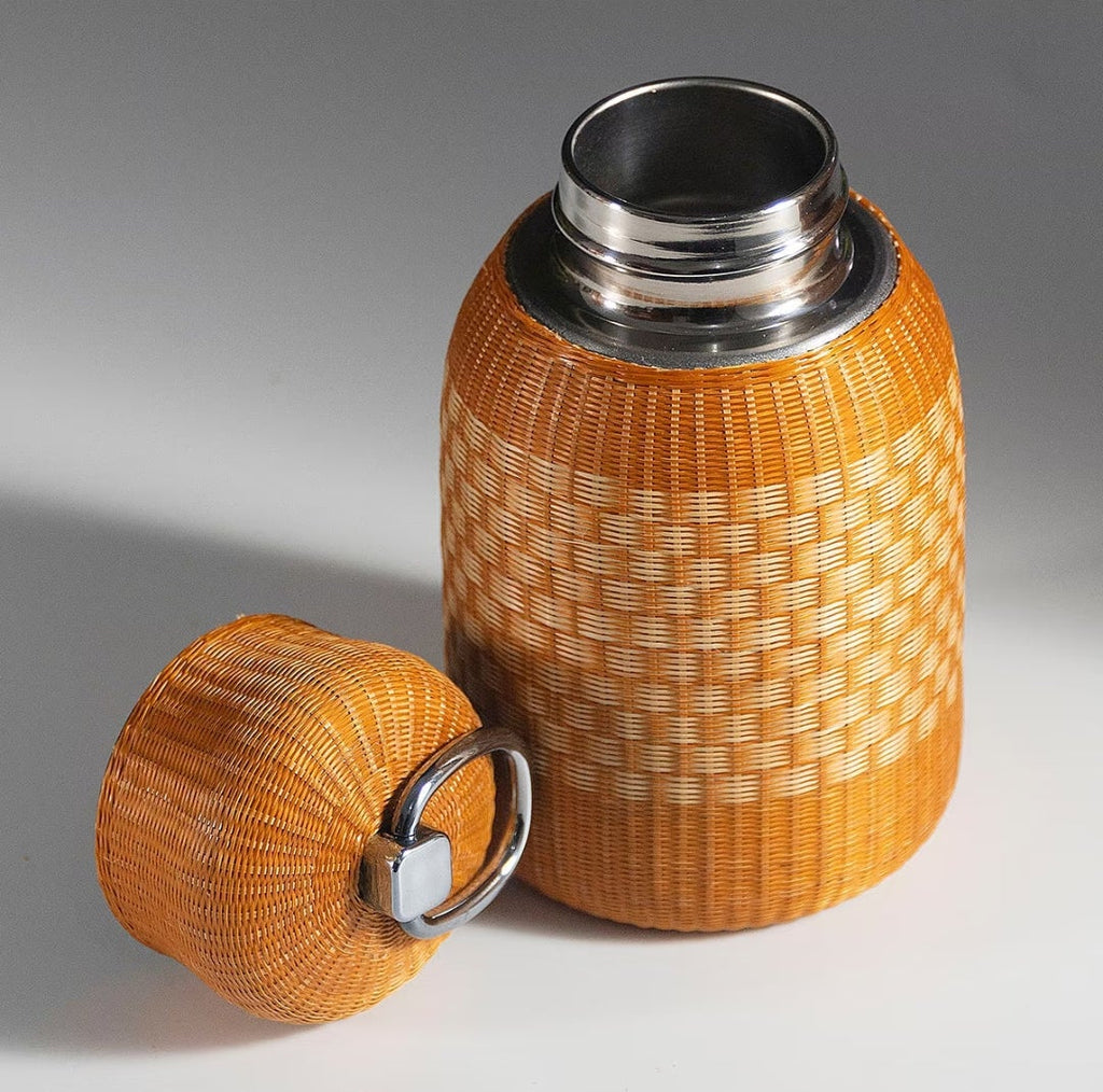Full-Wrap Handwoven Bamboo Silk Insulated Tumbler | 220ml | Hot & Cold