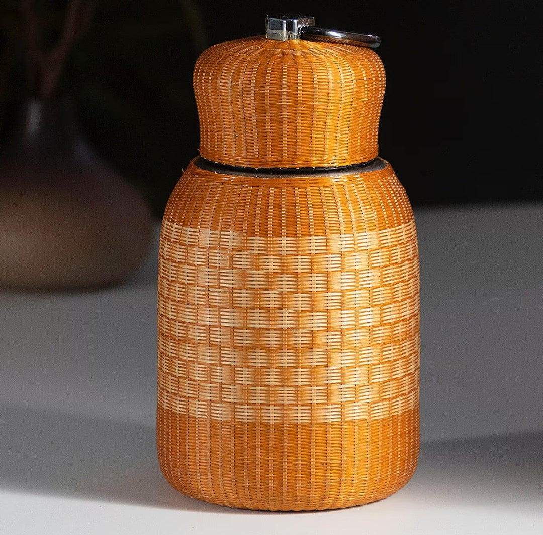 Full-Wrap Handwoven Bamboo Silk Insulated Tumbler | 220ml | Hot & Cold