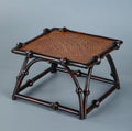 Qiong Bamboo Zen Tea Table — Lacquered Bamboo-Woven Display Stand | Plant Rack & Tea Tray Organizer