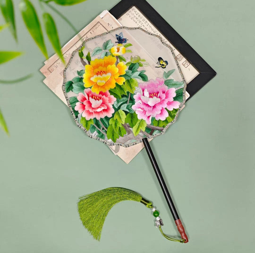 Suzhou Embroidery Silk Round Fan | Double-Sided Hanfu Accessory & Chinese Cultural Gift | 苏绣古风团扇真丝双面绣