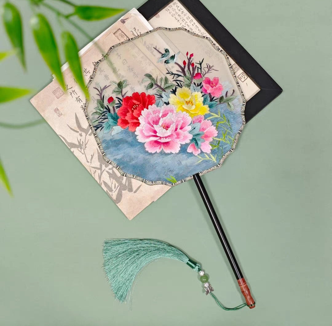 Suzhou Embroidery Silk Round Fan | Double-Sided Hanfu Accessory & Chinese Cultural Gift | 苏绣古风团扇真丝双面绣