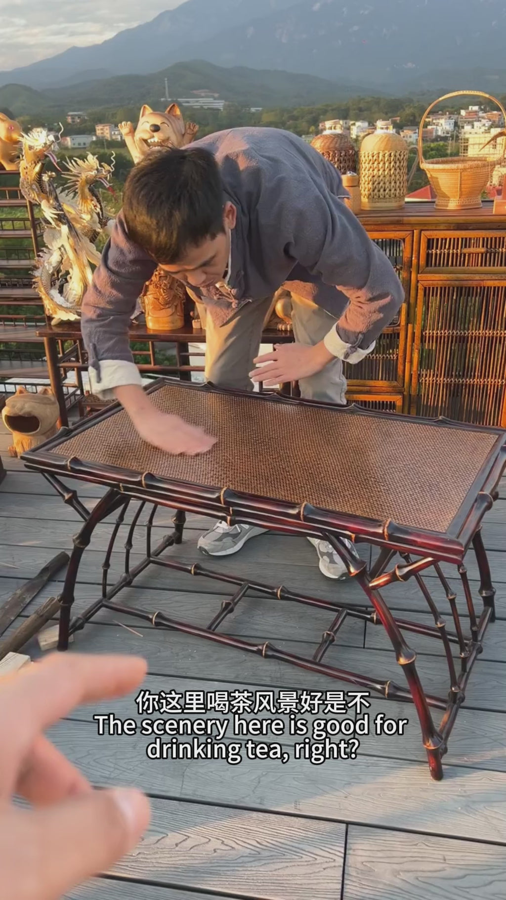 筇竹茶桌 | Handcrafted Qiong Bamboo Tea Table