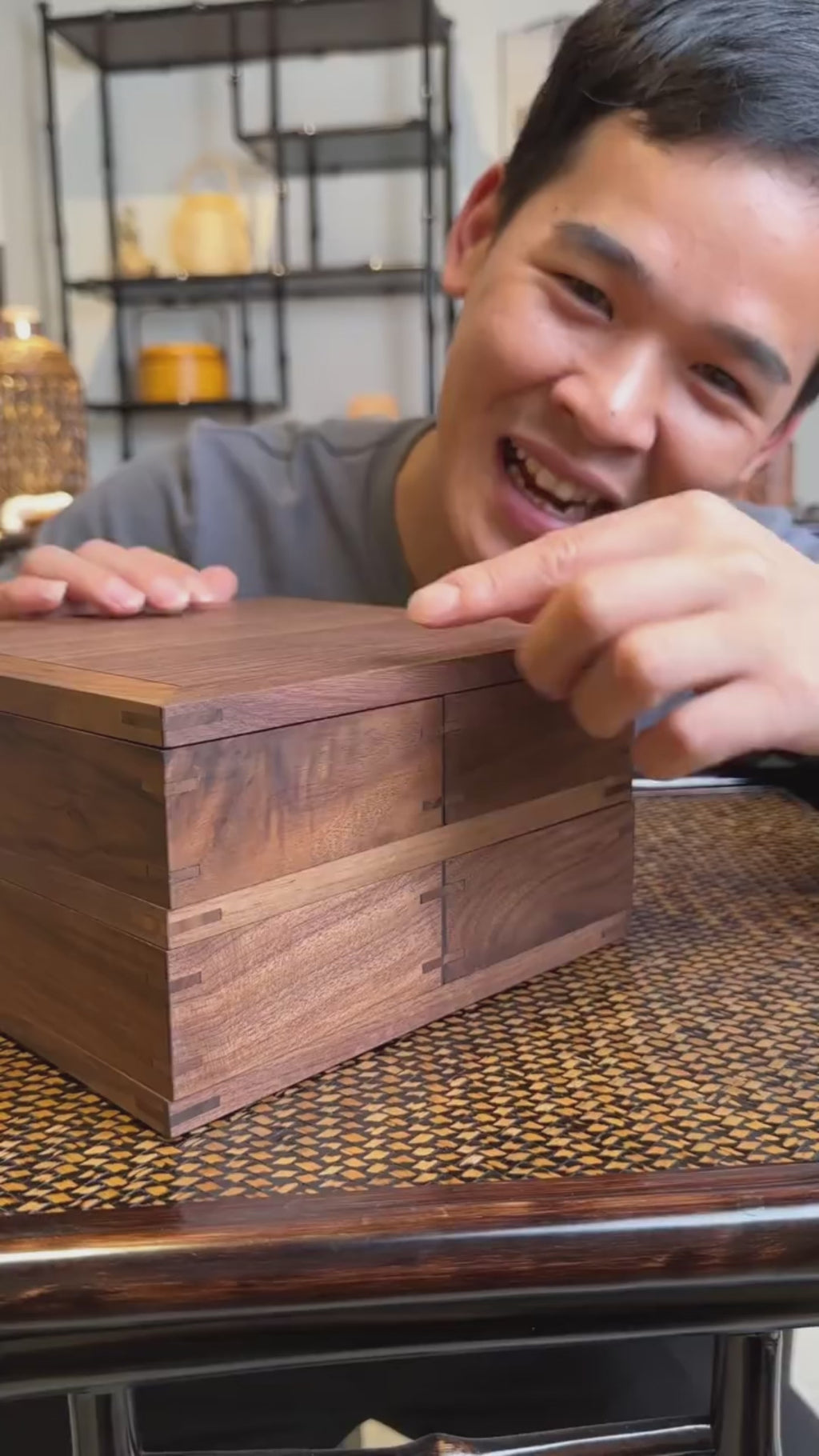 North American Black Walnut Luban Puzzle Box | Secret Mechanism Storage Box